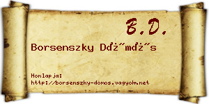Borsenszky Dömös névjegykártya